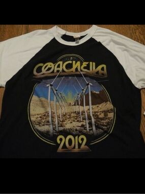 Coachella 2012 baseball t shirt black keys childish gambino Radiohead vintage